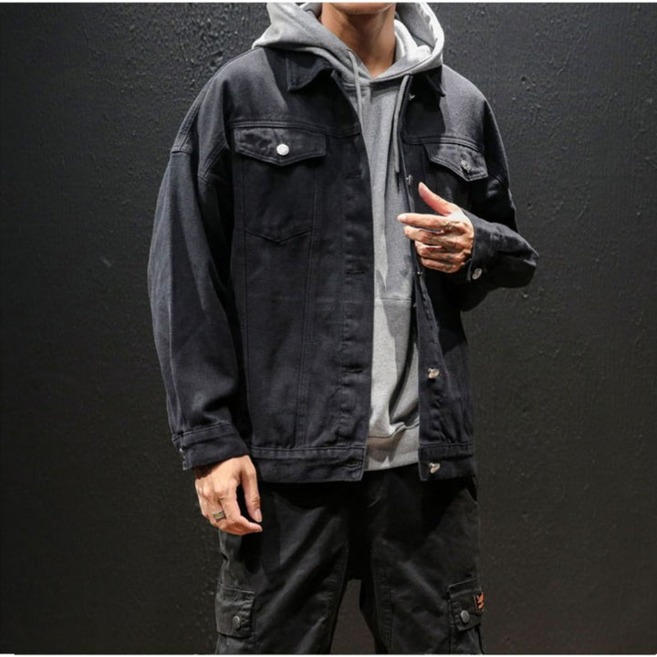 Herren Lässige Denimjacke mit Vintage-Details Echoarchiv