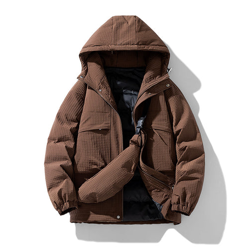 Herren Gepolsterter Ripstop-Parka mit Kapuze Oversize-Schnitt und integrierter Umhängetasche Echo Archiv