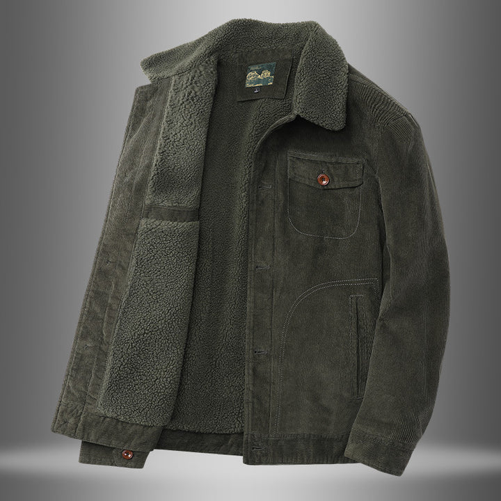 Herren Lässige Cordjacke mit Teddyfutter Echo Archiv 1787797447