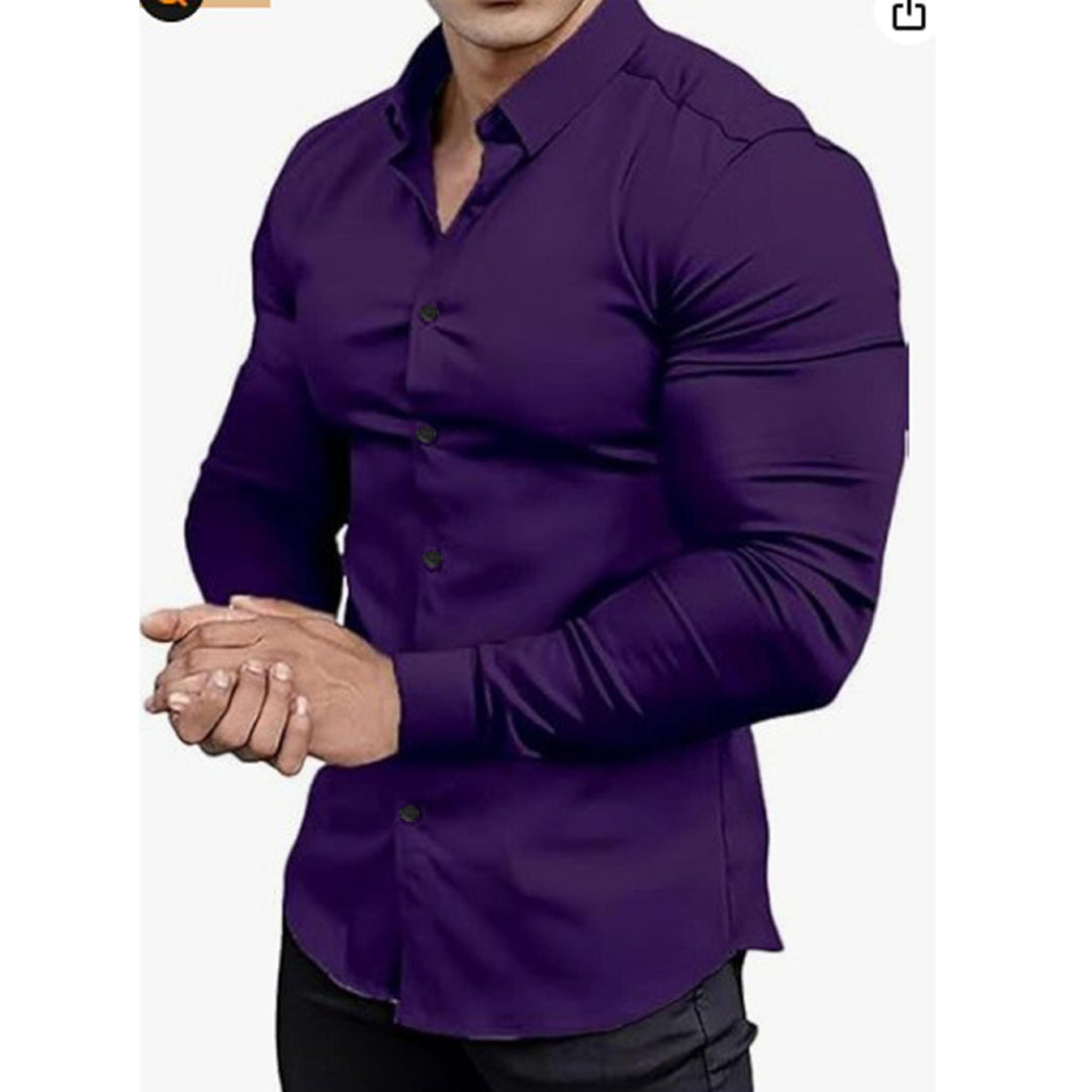 Herren Langarmhemd mit figurbetontem Schnitt und elegantem Kragen Echoarchiv