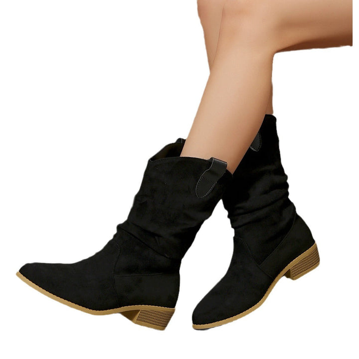 Damen Stiefel im lässigen Wildleder-Look mit elastischem Schaft und bequemem Blockabsatz – Lioré