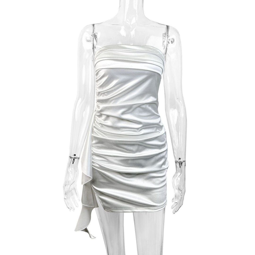 Damen Elegantes Minikleid mit seitlicher Raffung und asymmetrischem Saum Echo Archiv