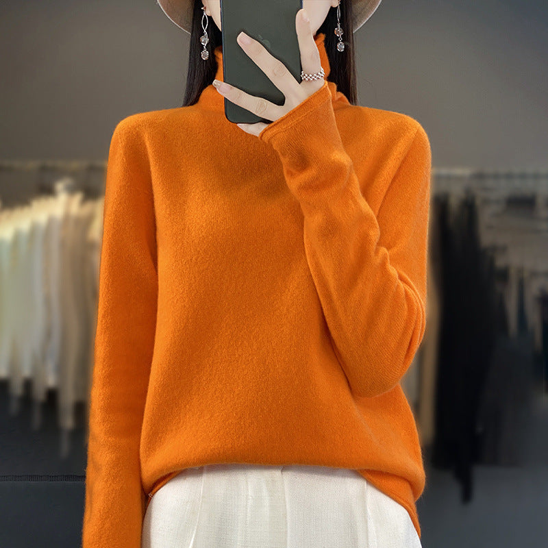 Damen Weicher Feinstrick-Rollkragenpullover mit kaschmirähnlicher Haptik und verlängerten Bündchen Echoarchiv