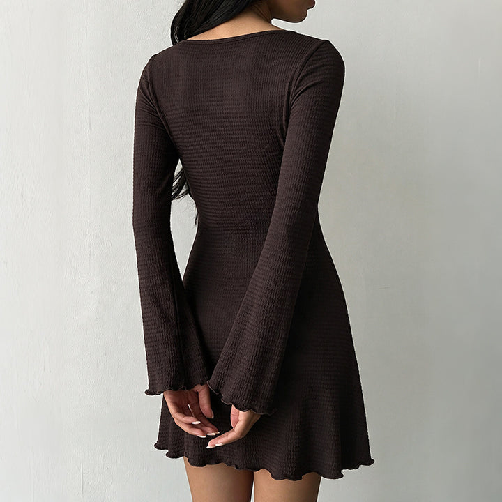 Damen Elegantes Langarmkleid mit voluminösen Ärmeln Echo Archiv