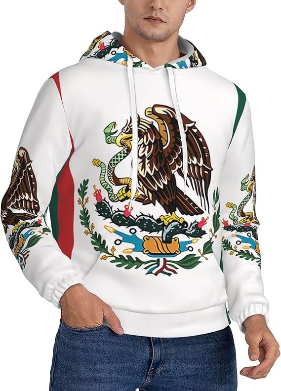 Herren Kapuzenpullover mit kreativer Wolfsgrafik Echoarchiv
