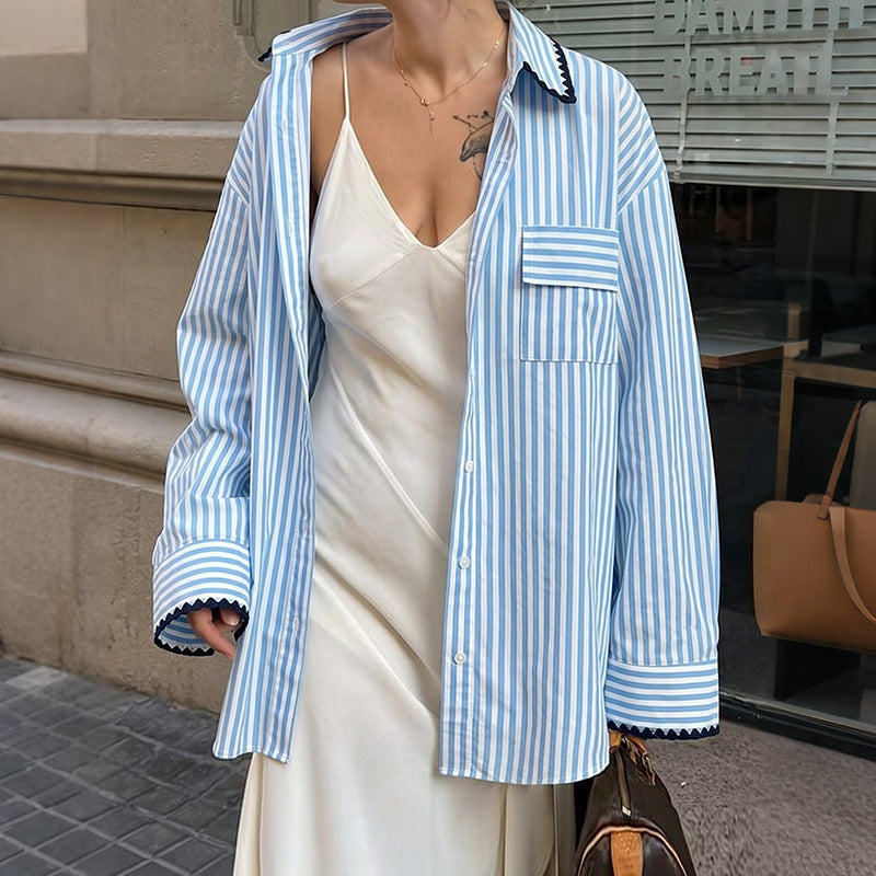 Damen Urbane gestreifte Hemdbluse Echo Archiv