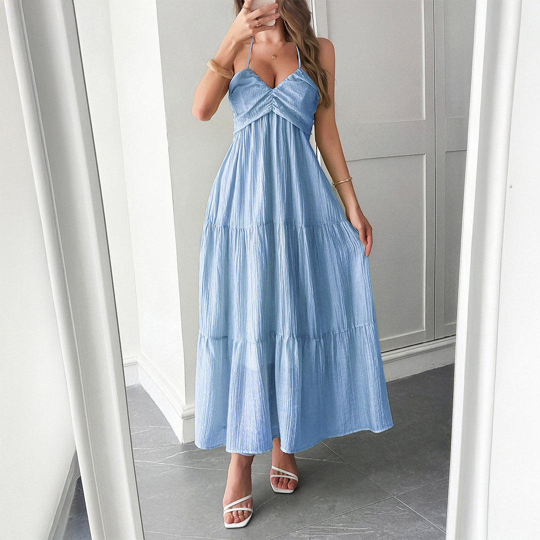 Damen Maxidress mit elegantem Rüschendesign und verstellbaren Spaghettiträgern Echo Archiv