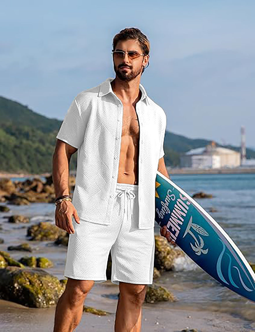 Herren lässiges Strandhemd und Shorts Set mit atmungsaktivem Material Echoarchiv