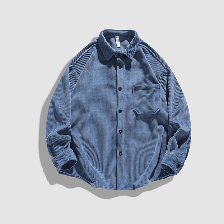 Herren Lässige Kordhemdjacke mit praktischen Brusttaschen Echoarchiv