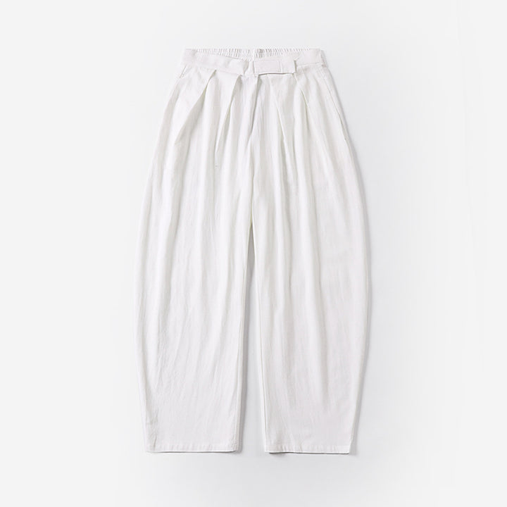 Damen Elegante Bundfalten-Hose mit ballonförmigem Bein und elastischem Taillenbund Echoarchiv