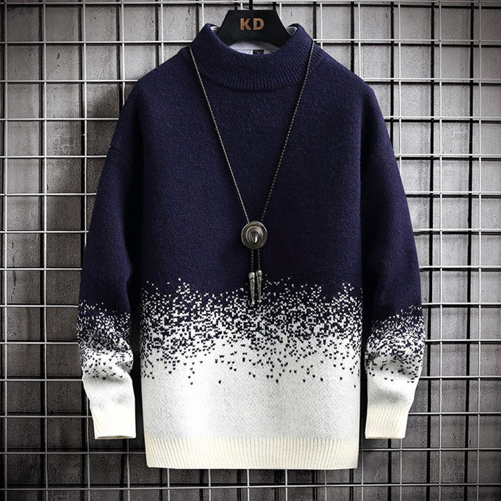 Herren modischer Rollkragenpullover mit stylishen Farbverlauf Echoarchiv