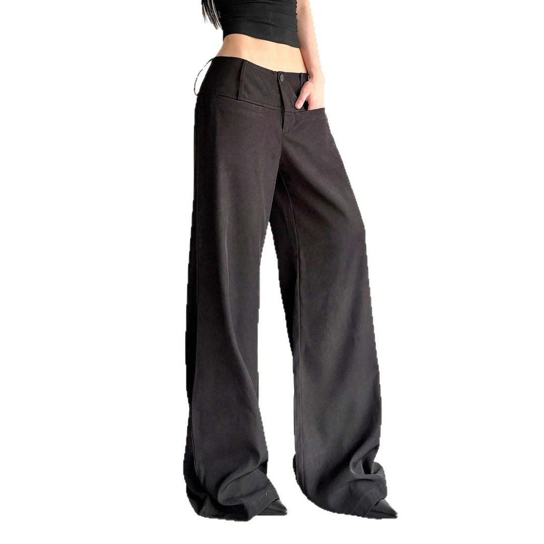 Damen Weite Flared-Hose mit hohem Bund und seitlichen Taschen Echo Archiv