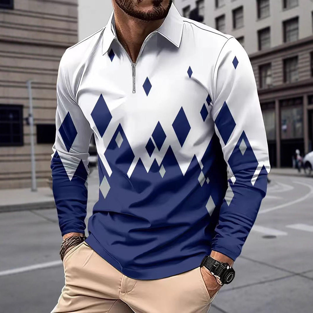 Herren Langarmshirt mit modernem Grafikdesign Echoarchiv