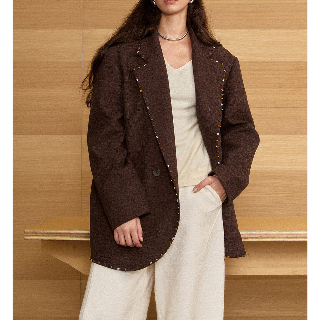 Damen Oversized Blazer mit Dekorstich Echoarchiv