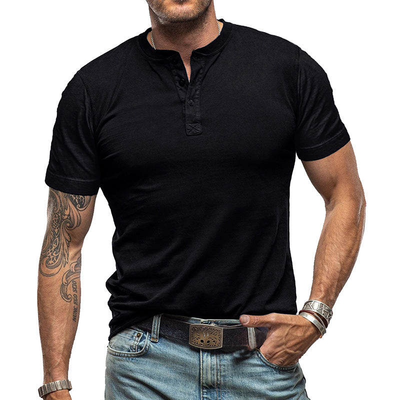 Herren Kurzarmshirt mit Knopfleiste und lässigem Design Echoarchiv