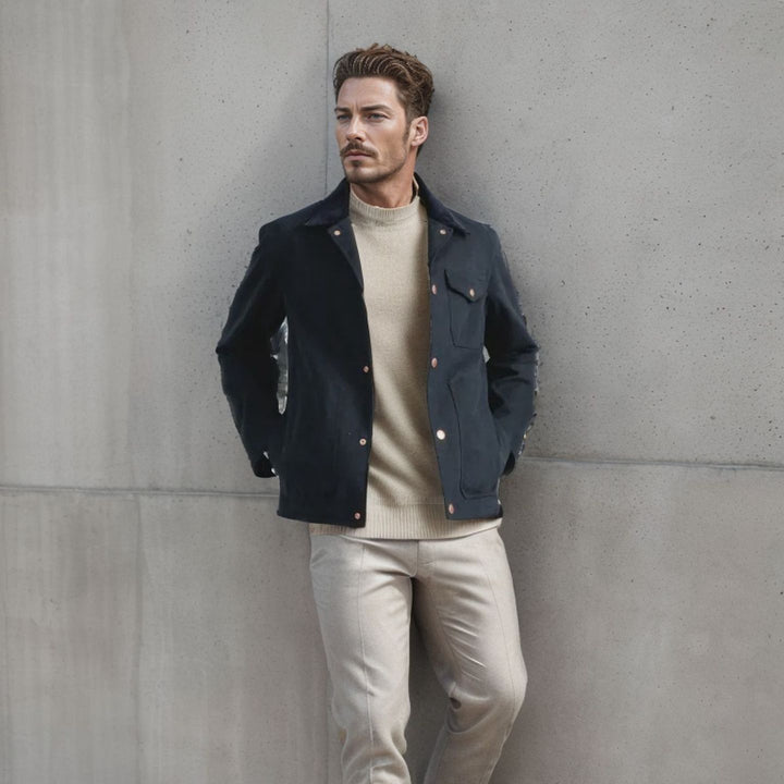Herren zeitlose Jacke mit strukturiertem Design Echoarchiv