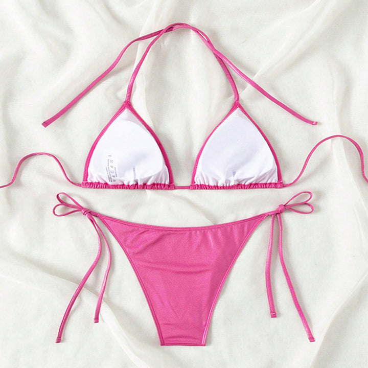 Damen Triangel-Bikini mit seitlichen Bindebändern und glänzendem Finish Echo Archiv
