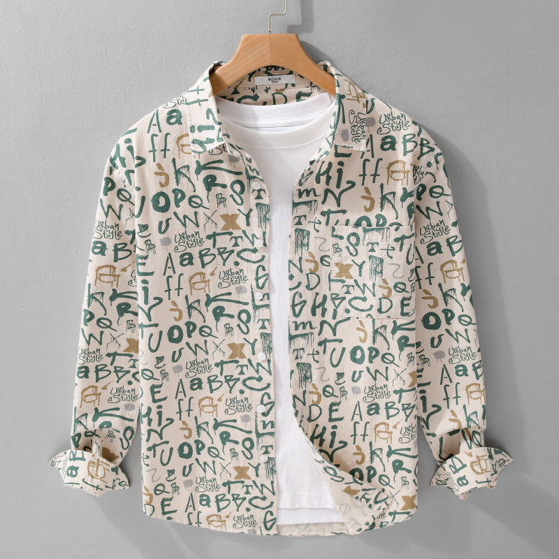 Herren Overshirt im urbanen Graffiti-Letterprint aus Baumwollmix Echoarchiv