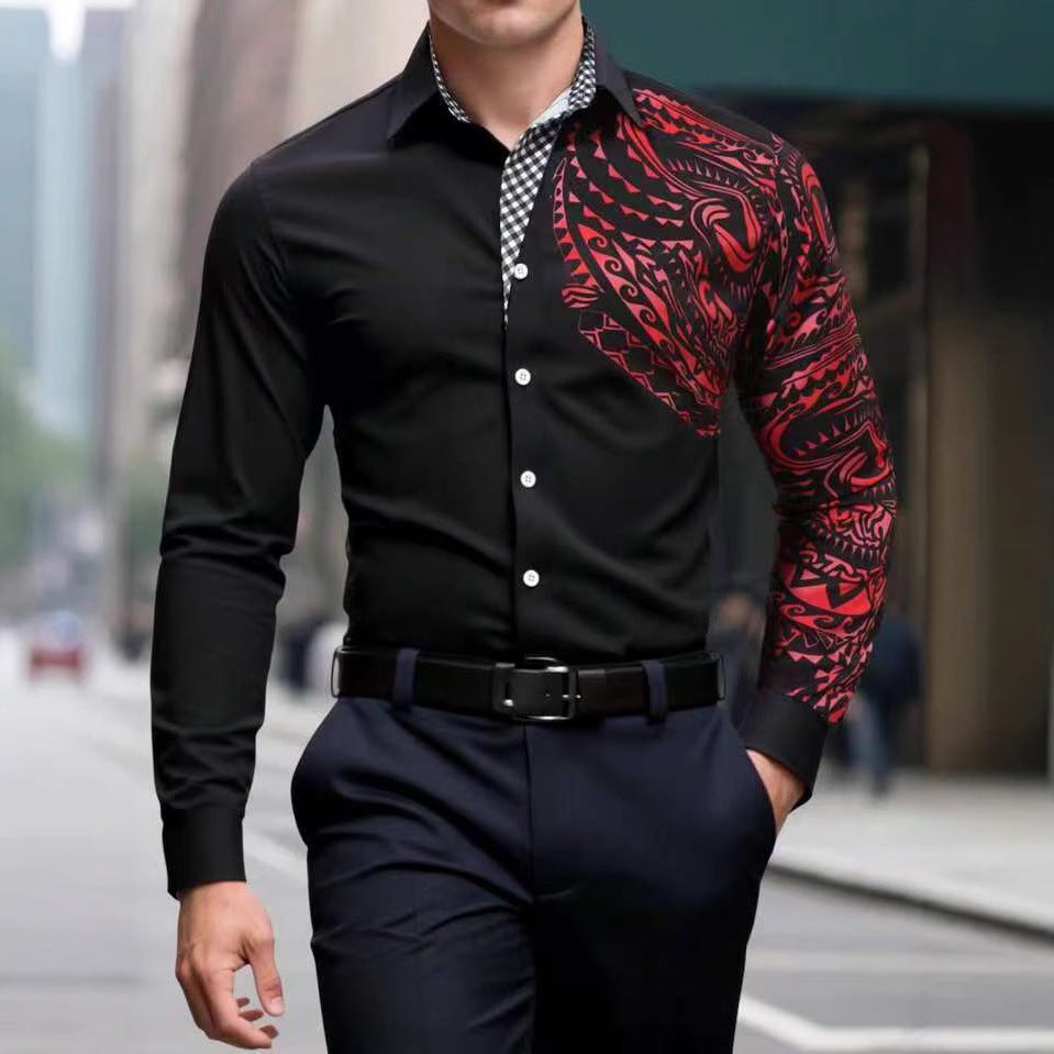Herren Designerhemd mit extravaganten Mustern Echoarchiv