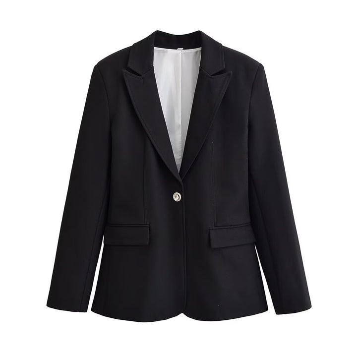 Damen Zeitloser Tailored-Blazer mit Ein-Knopf‑Verschluss, Reverskragen und Pattentaschen Echo Archiv