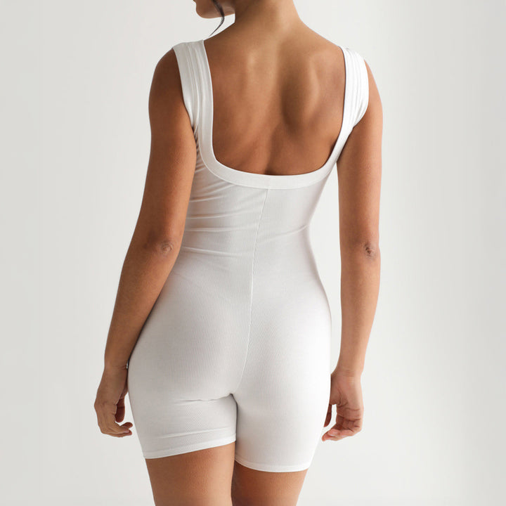 Damen Figurbetontes Kurz-Jumpsuit aus elastischem Material Echo Archiv