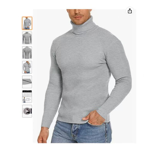 Herren Stehkragen Pullover aus ribbeltem Strick Echoarchiv