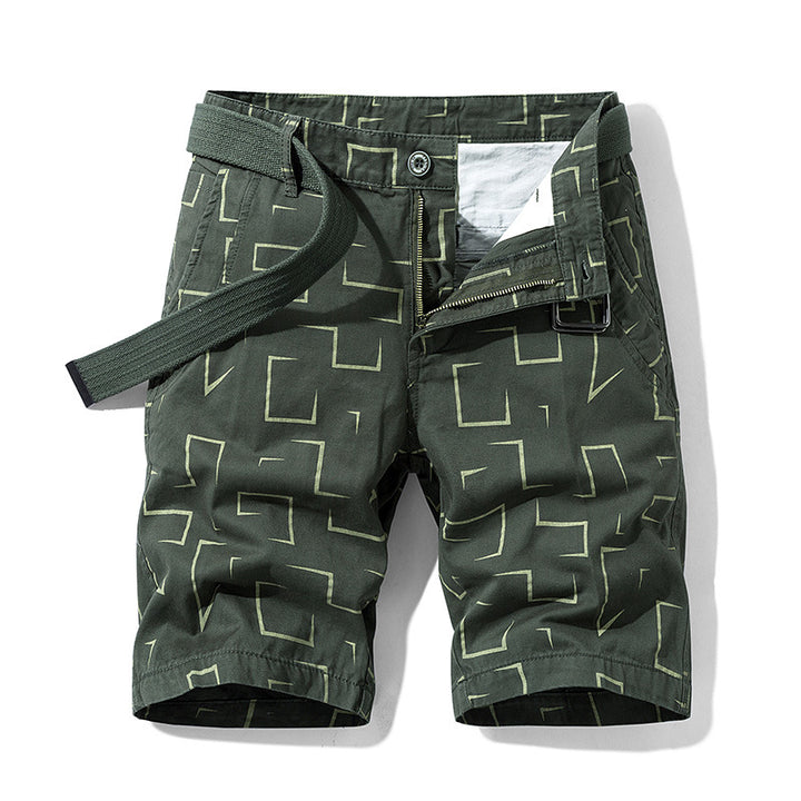 Herren Cargoshorts mit modischem geometrischem Muster und elastischem Bund Echoarchiv