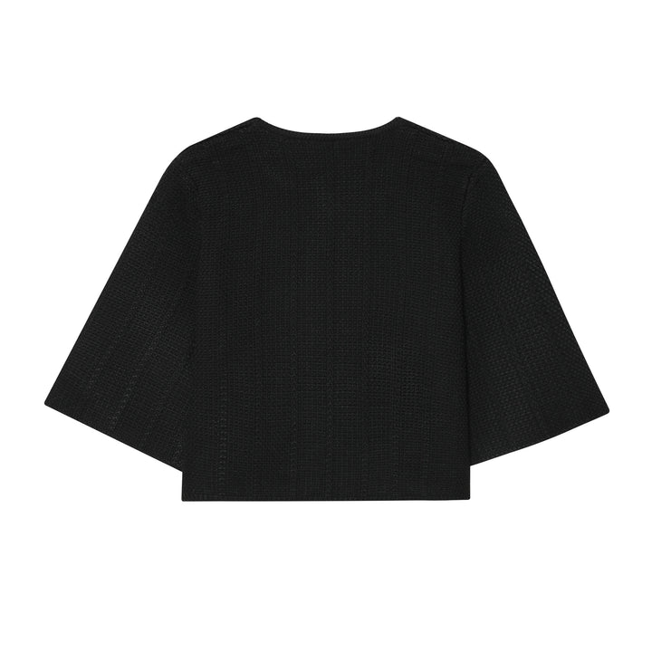 Damen nan kurzes Strick-Cape mit Rundhalsausschnitt und dekorativem Schmuckknopf Echo Archiv