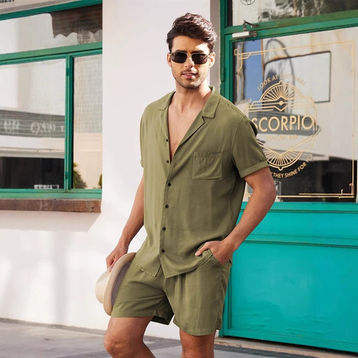 Herren Kurzarm-Hemd und Shorts Set Echoarchiv