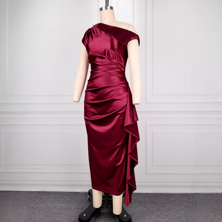 Damen figurbetontes Wickelkleid mit asymmetrischem Rüschen-Saum Echo Archiv
