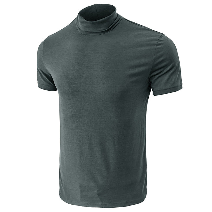 Herren Kurzarm-T-Shirt mit hohem Kragen und elastischem Material Echoarchiv
