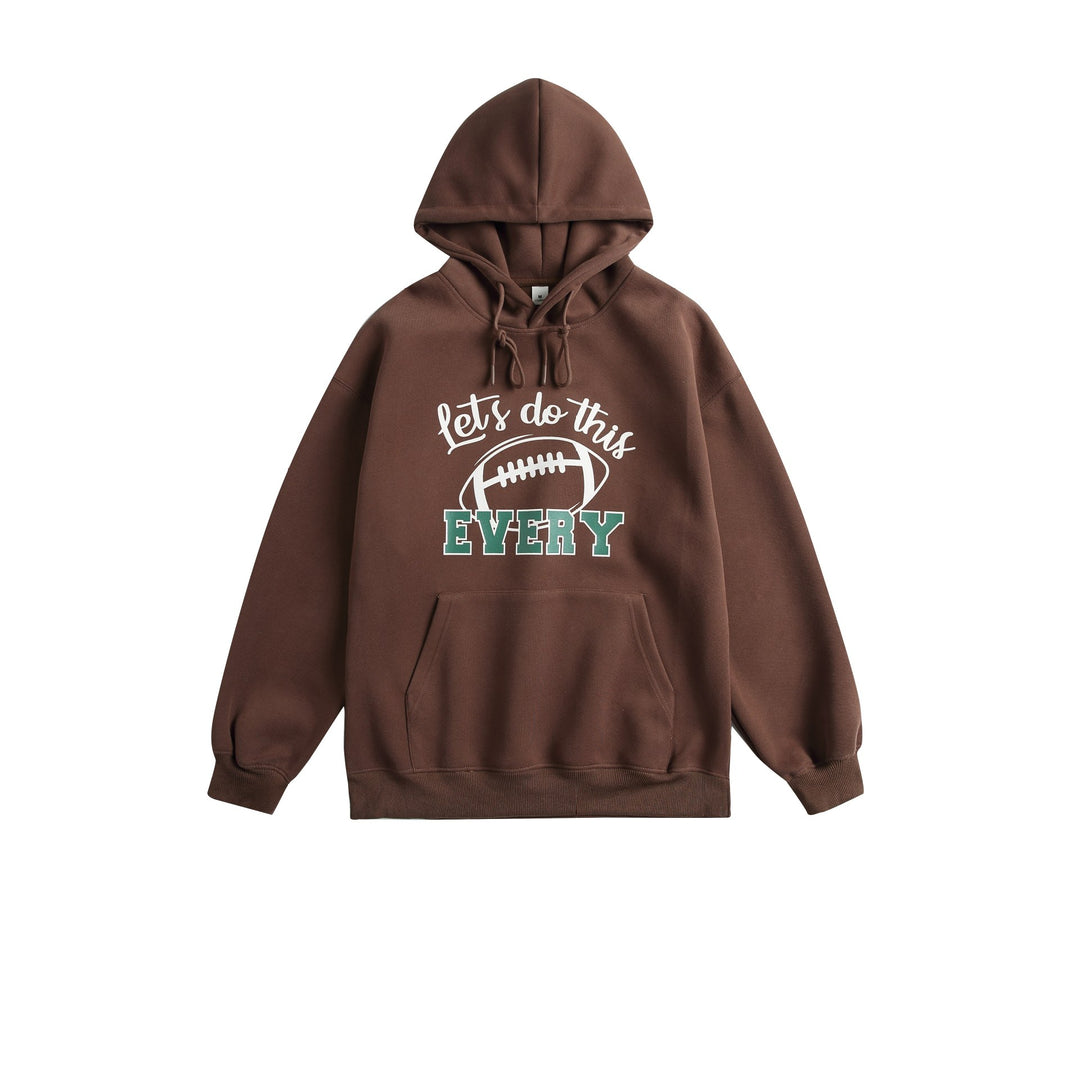Unisex Kapuzenpullover mit College‑Print, Kängurutasche und relaxed Fit Echoarchiv