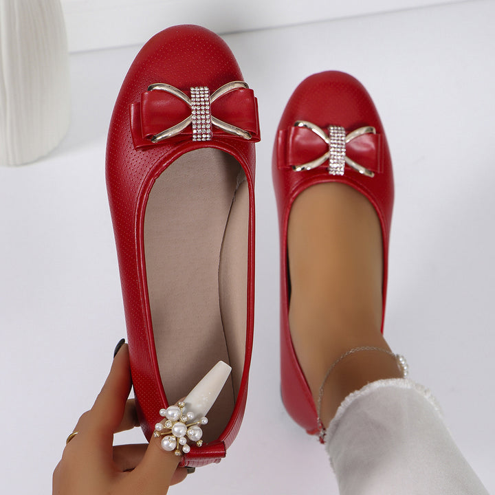 Damen filigrane Ballerina-Slipper mit dekorativer Schleifenapplikation und gepolsterter Komfortsohle – Lioré