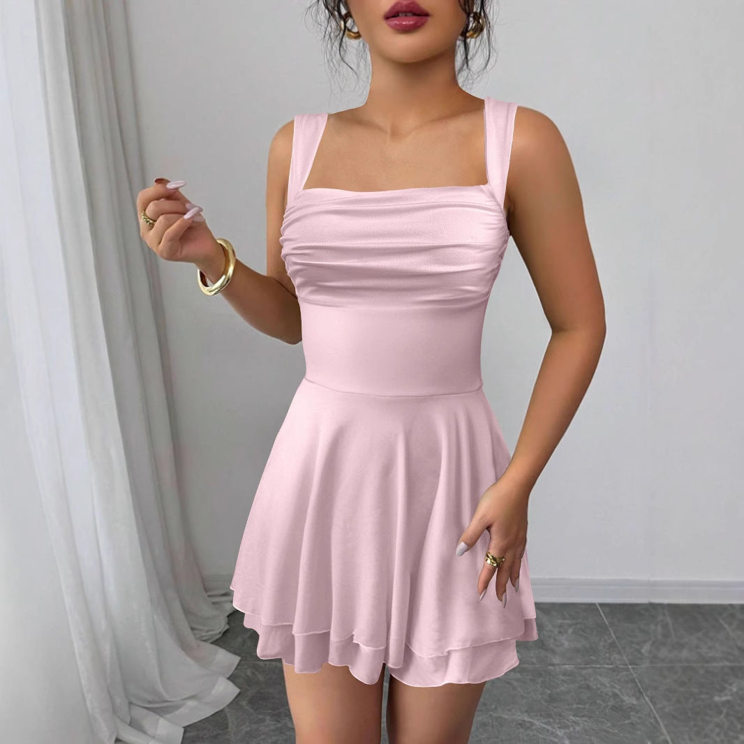 Damen Verspieltes Sommerkleid mit gerafftem Oberteil und schwingendem Rock Echo Archiv