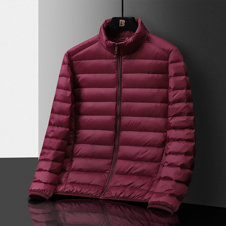 Herren Ultraleichte gesteppte Daunenimitat‑Steppjacke mit Stehkragen und Packfunktion Echo Archiv