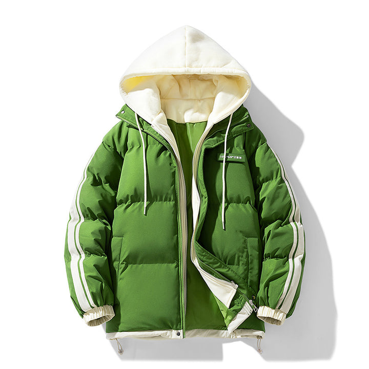 Männer's nano gepolsterte Parka Hybrid mit internem Kapuzenpulli, seitlichen Streifen und Zwei-Wege-Reißverschluss – Marzano