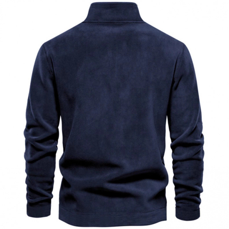 Herren Fleece-Pullover mit Stehkragen Echoarchiv
