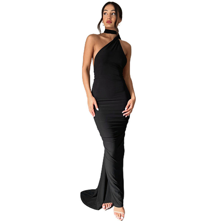 Damen Elegantes bodenlanges One-Shoulder Kleid Echo Archiv