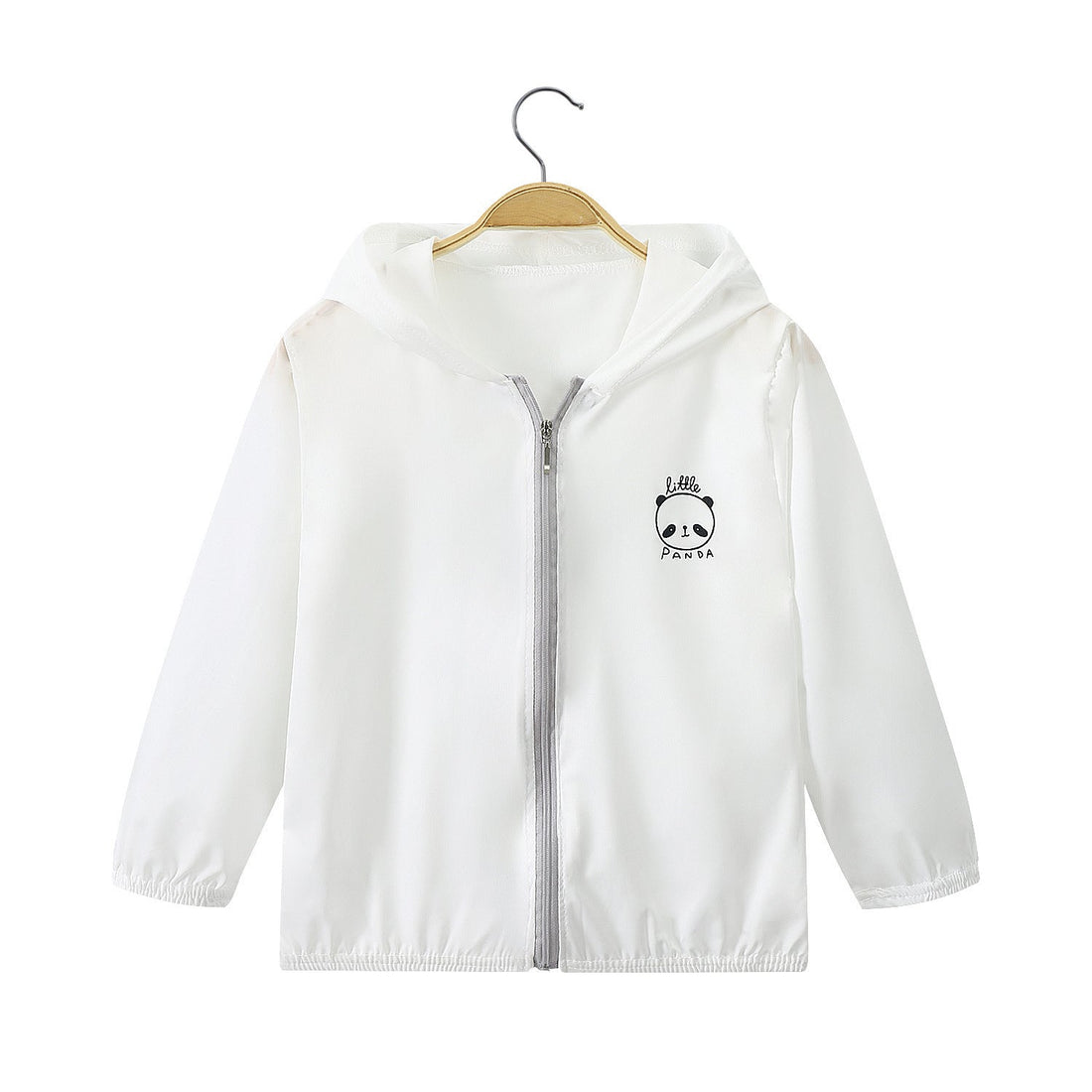 Unisex leichte Kapuzenjacke mit durchgehendem Reißverschluss und niedlichem Panda-Print – Taviero
