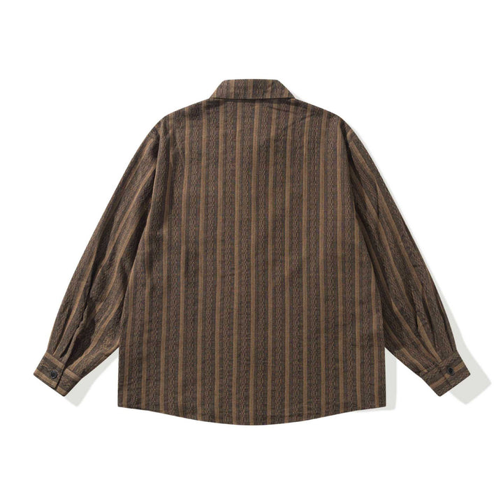 Unisex Lockeres Overshirt aus Leinenmischung mit Struktur und Brusttasche Echoarchiv