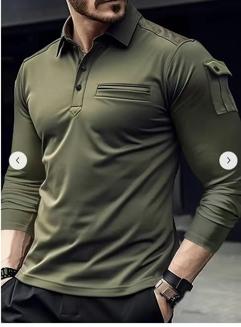 Herren sportliches Langarm-Shirt mit praktischem Eingrifftaschen-Design Echoarchiv