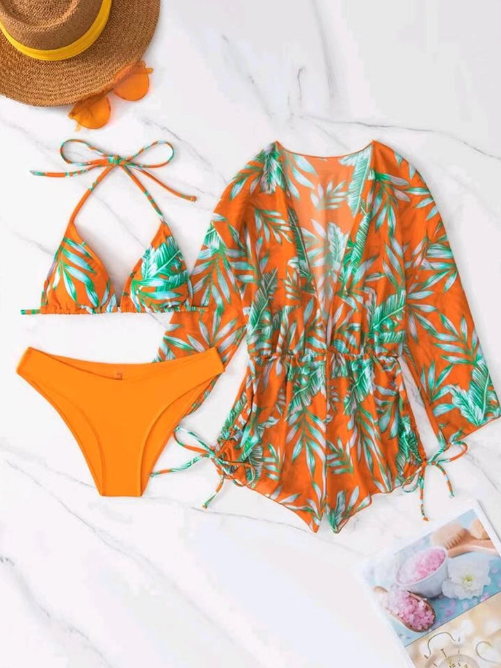 Damen Strandoutfit im Set mit kombiniertem Bikini und lässiger Kaftan Echo Archiv