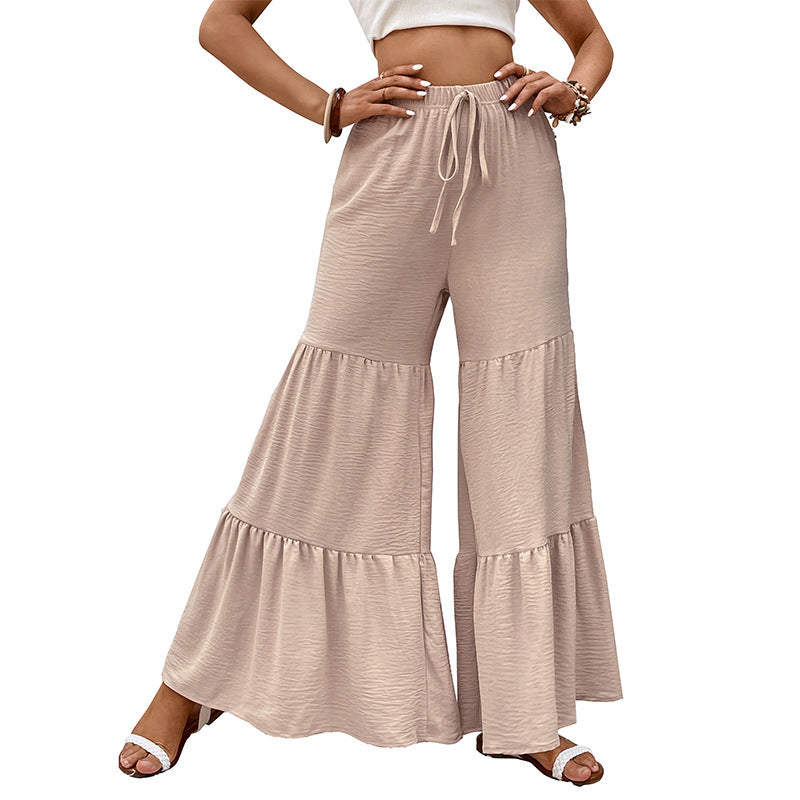 Damen Lockere Palazzo-Hose mit Volants Echo Archiv