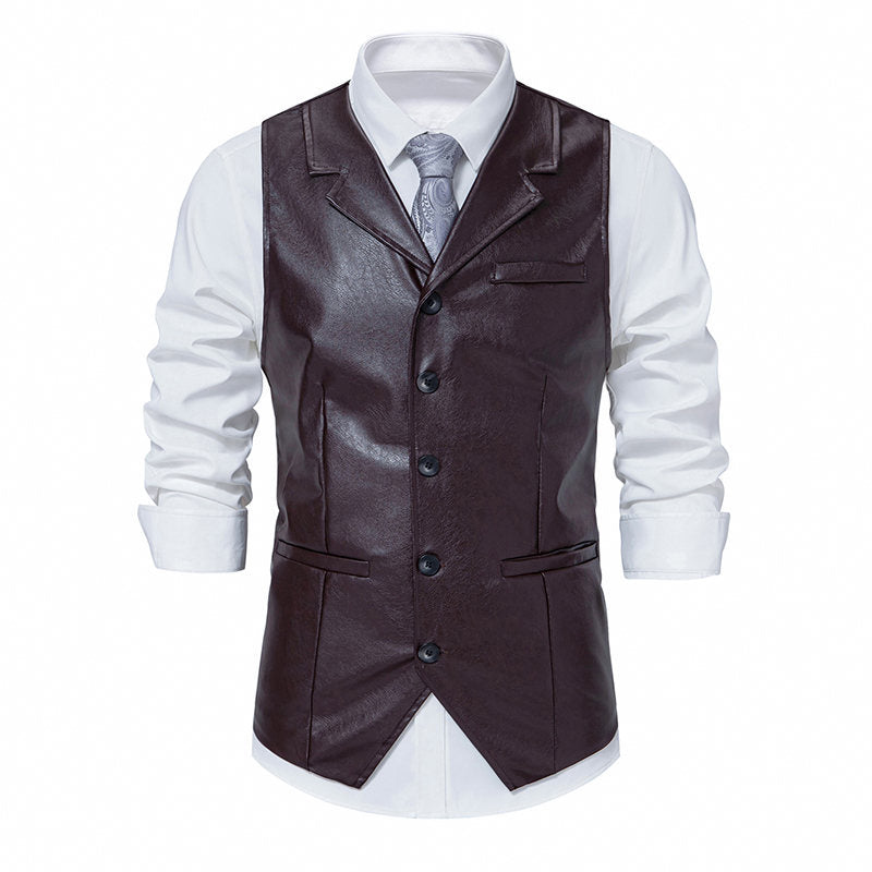 Herren elegante Kunstlederweste Echoarchiv