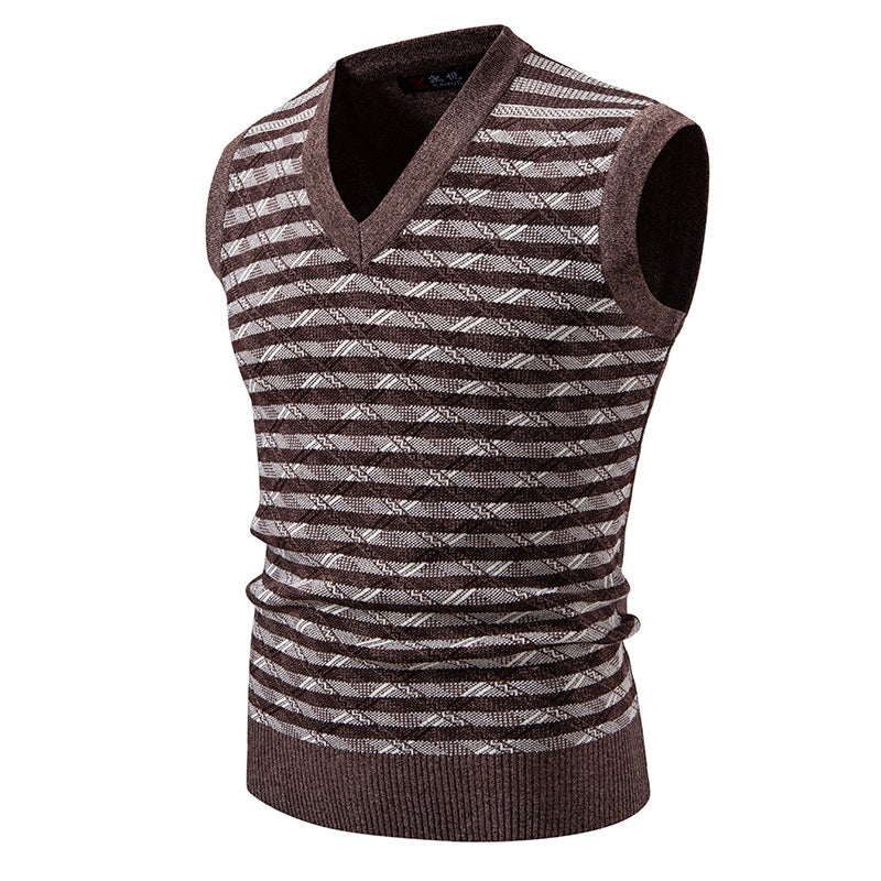 Herren ärmellose Strickjacke mit modernem Zopfmuster Echoarchiv