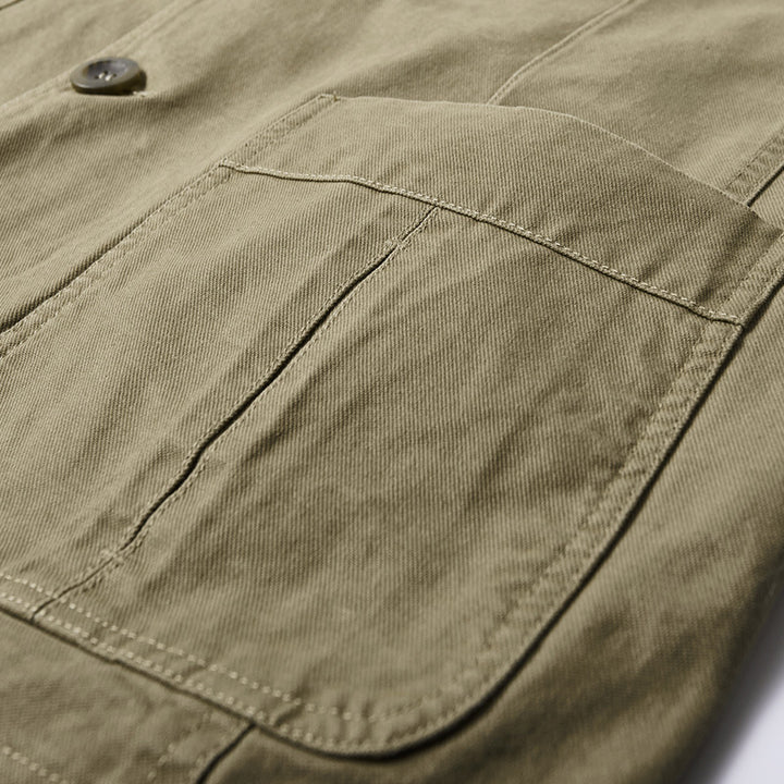 Herren nan legeres Baumwoll-Twill Sakko mit aufgesetzten Taschen und gestreiftem Innenfutter Echo Archiv