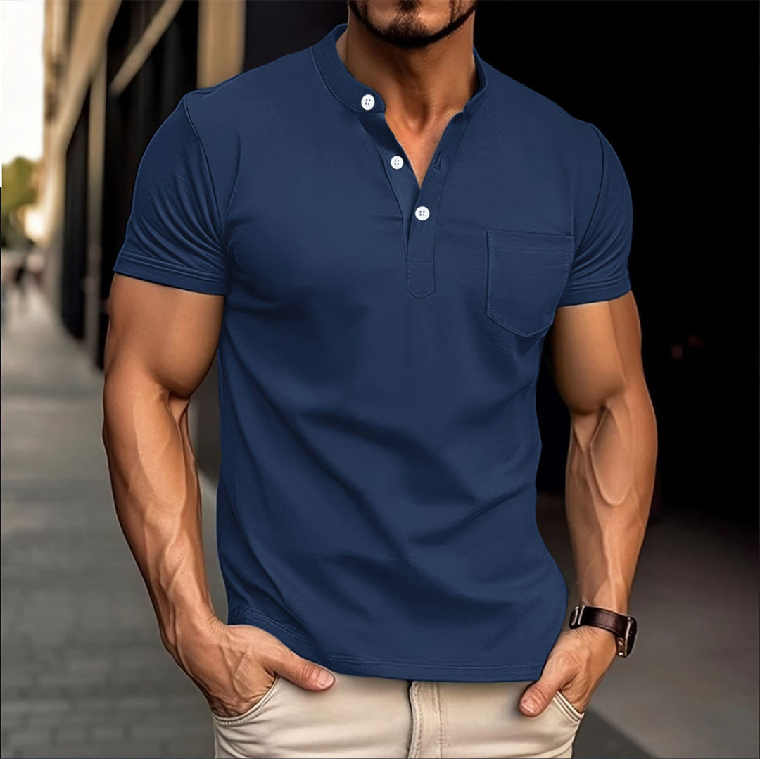 Herren Polohemd mit modischen Knopfdetails Echoarchiv