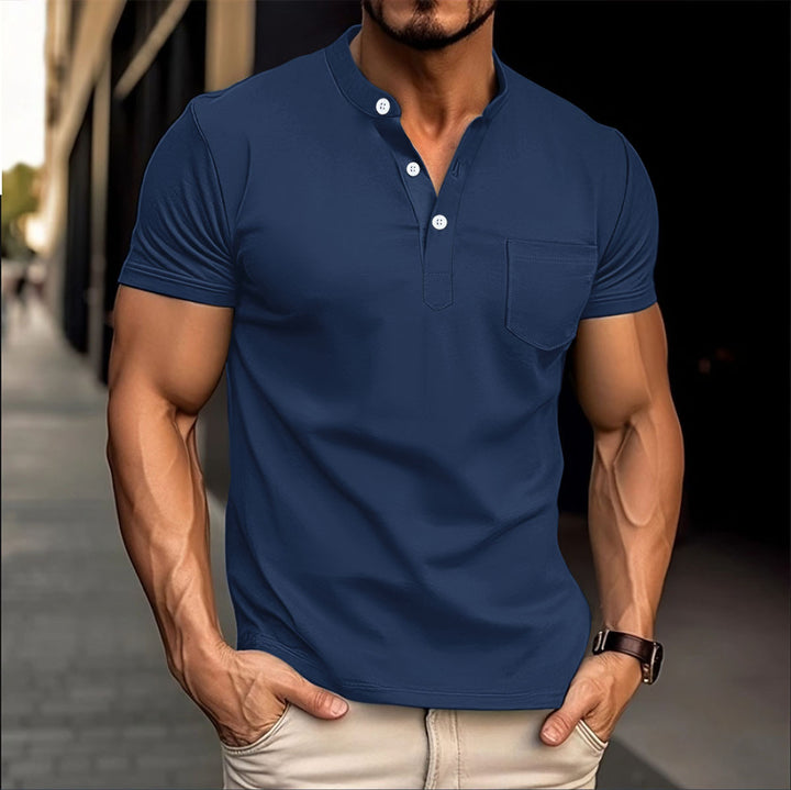 Herren Polohemd mit modischen Knopfdetails Echoarchiv