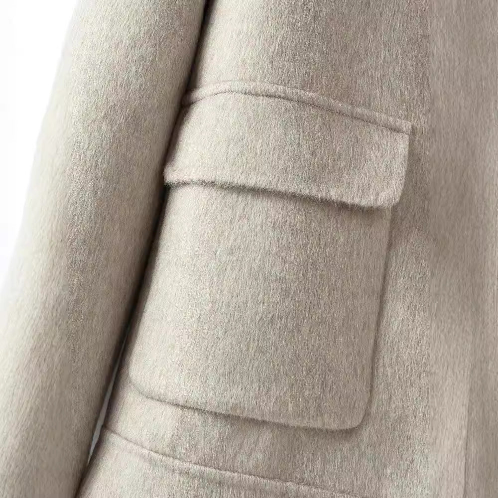 Herren Wollmix-Übergangsjacke mit Stehkragen, Reißverschluss und Pattentaschen Echoarchiv