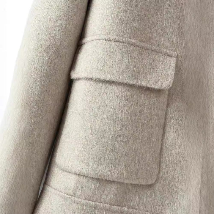Herren Wollmix-Übergangsjacke mit Stehkragen, Reißverschluss und Pattentaschen Echoarchiv
